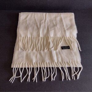 Cashmink By V. Fraas Scarf Womens Cream Fringe  100% Acrylic Made In Germany